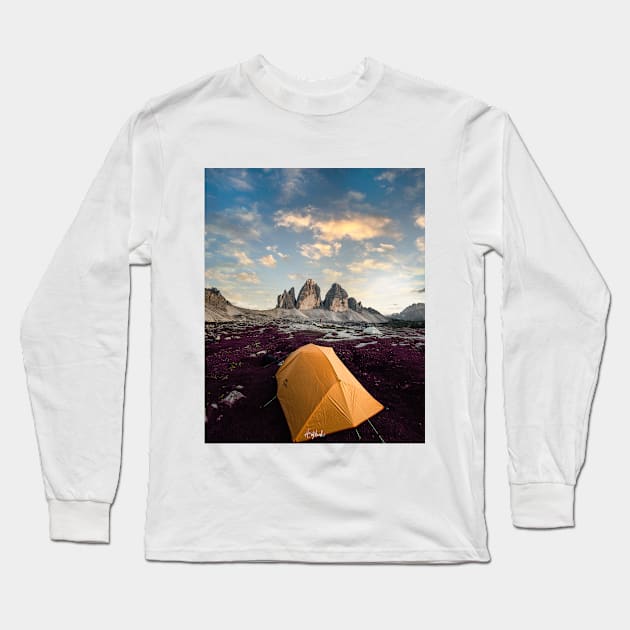 Mountain Camping Long Sleeve T-Shirt by ArijitWorks